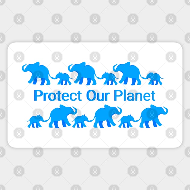 Elephants: Protect Our Planet Sticker by imsnos